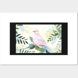 Whimsical and Cute Watercolor Birds Posters and Art